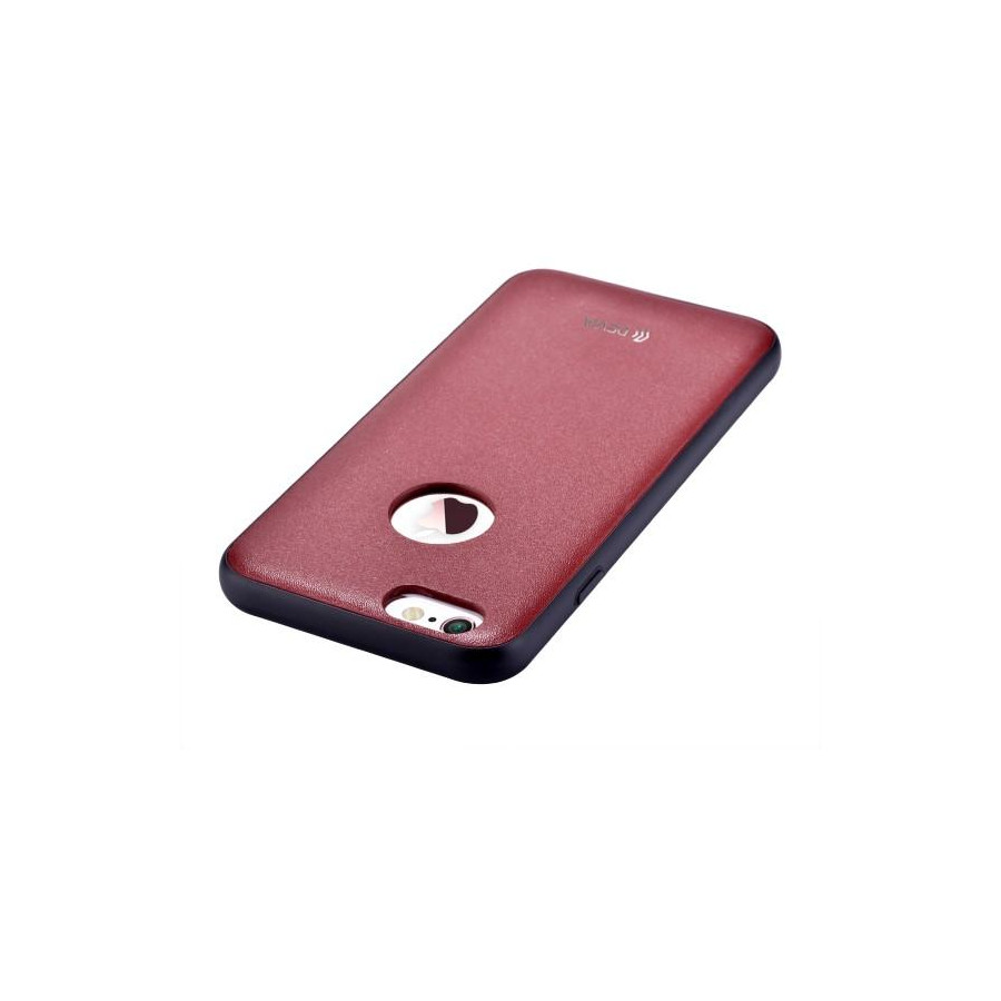 Cover in Vera Pelle iPhone 6/6S Plus Con Vista Logo Bordeaux